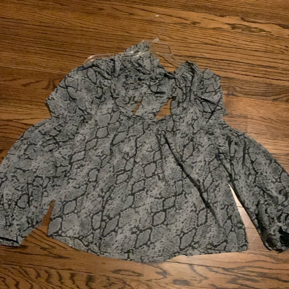 Sweetface Grey Snake Print Draped Top